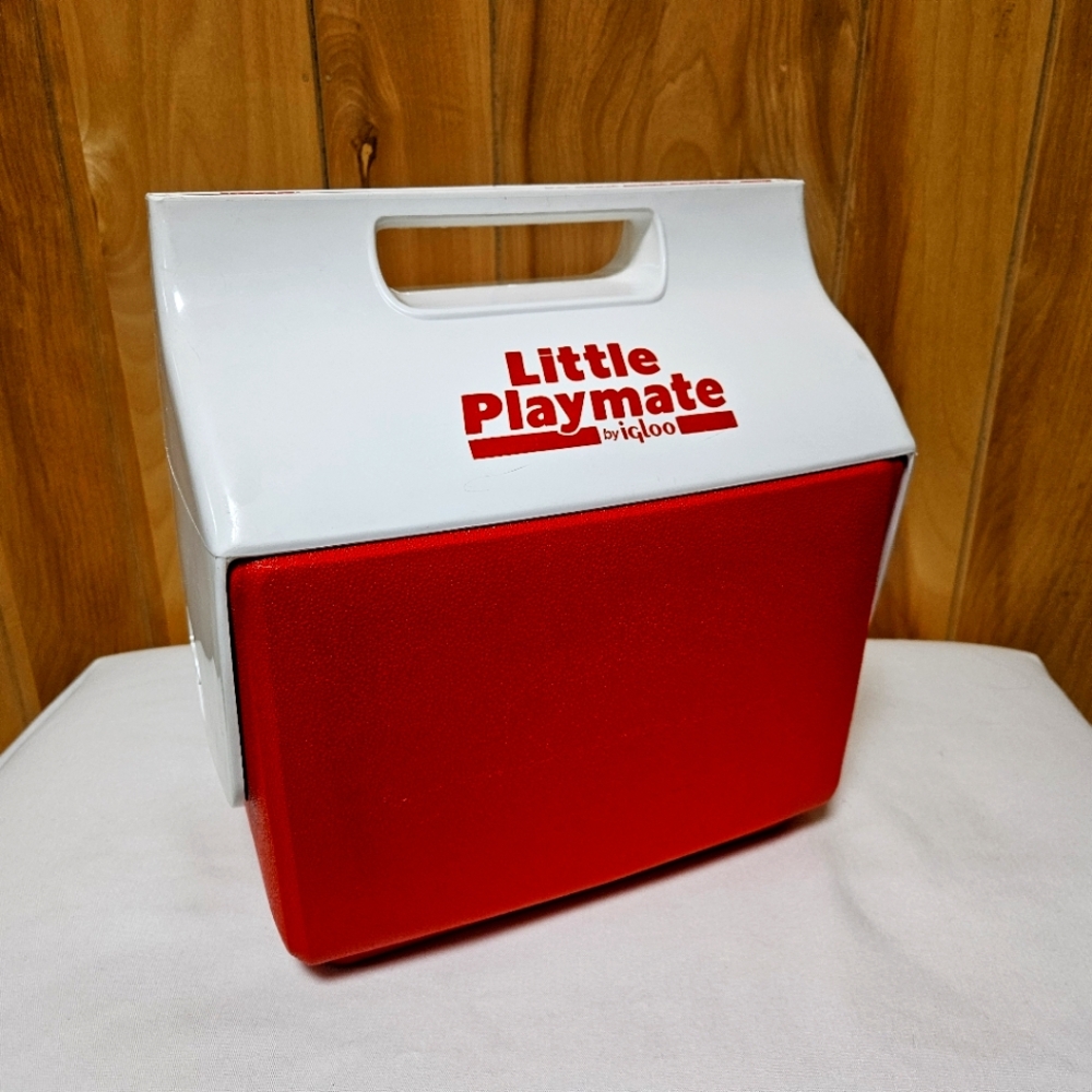 Vintage Little Playmate by Igloo Personal Cooler Red and White Made in USA